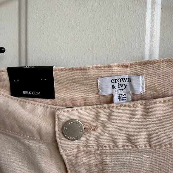 Crown & Ivy | Ripped Skinny Jeans | Pink | Size 22W - Picture 3 of 7